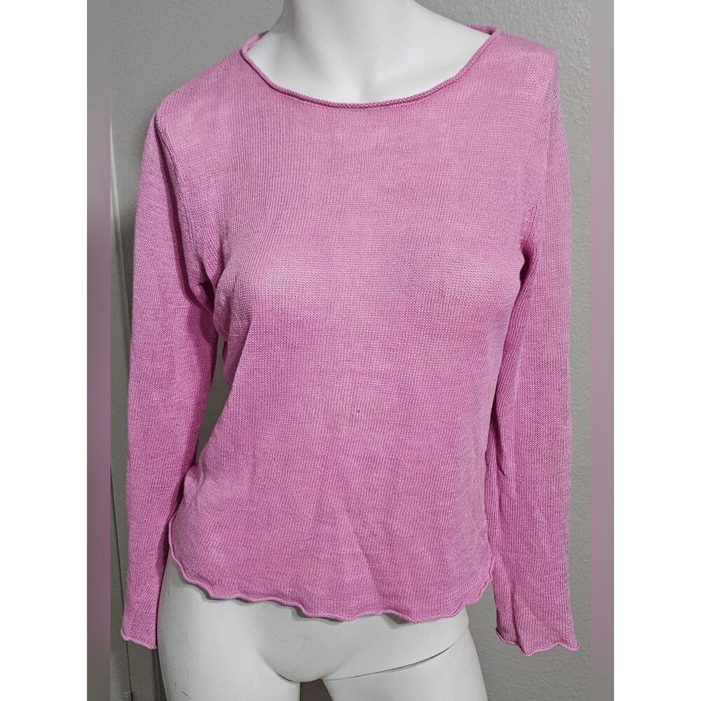 EILEEN FISHER Sachet Pink Linen  Sweater Top XS